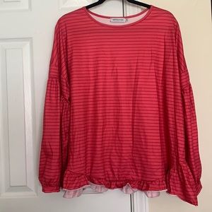 Pink Striped Long Sleeve Shirt